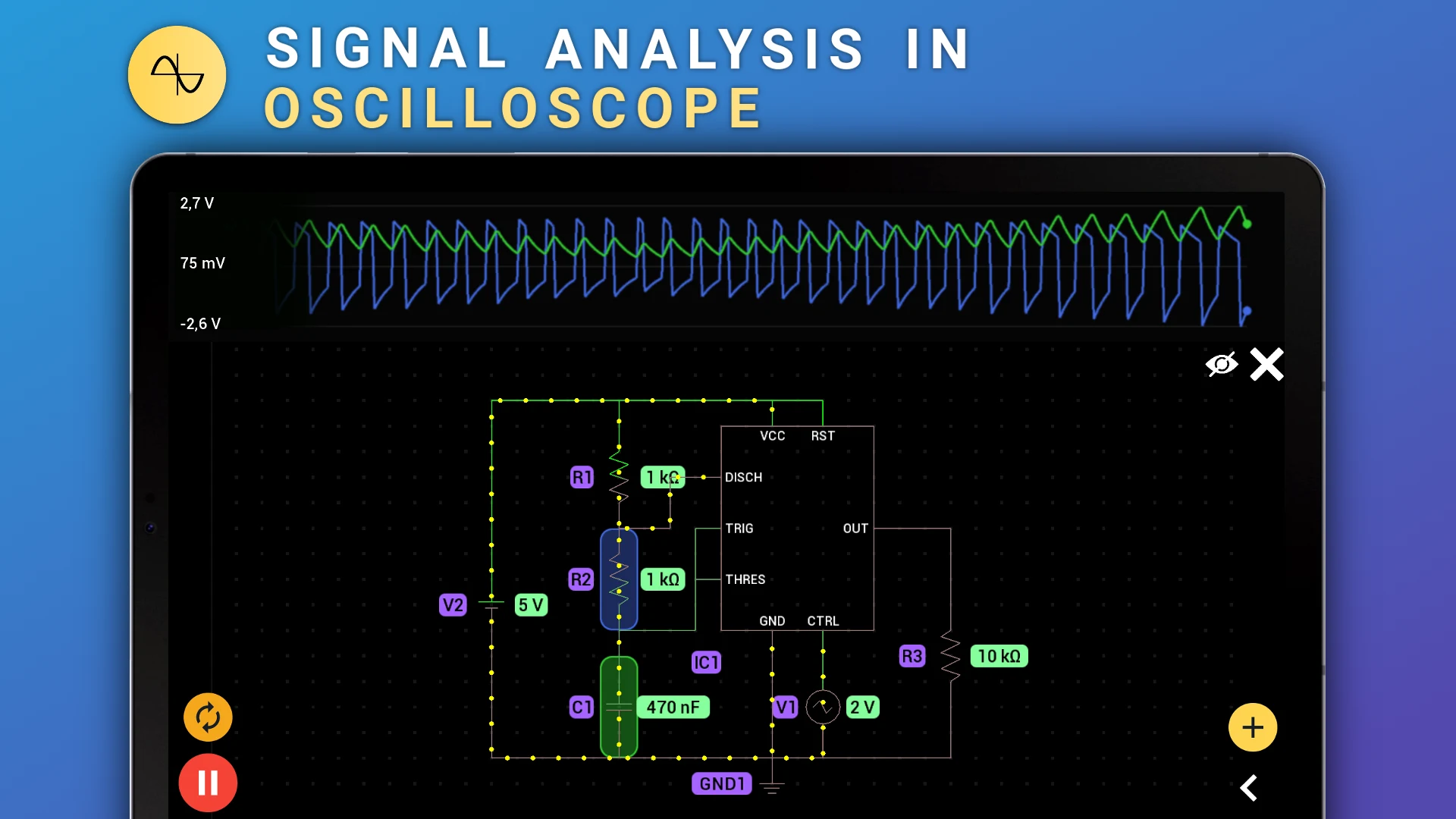 PROTO - circuit simulator screenshot